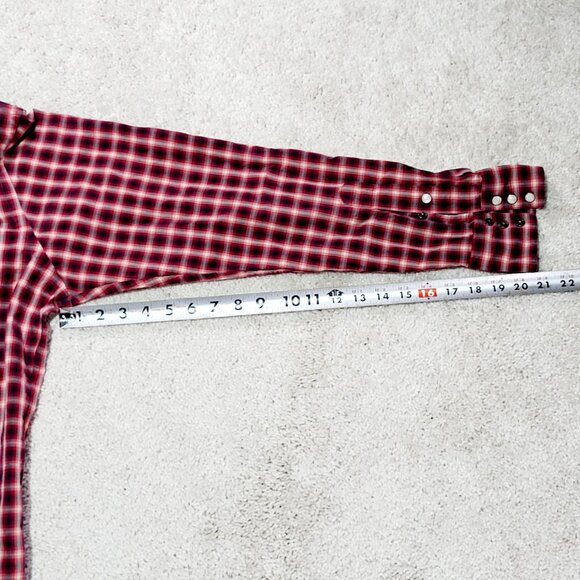 Polo Ralph Lauren Classic Western Pearl Snap Btn Shirt Men L Red Tartan Plaid - Picture 11 of 12